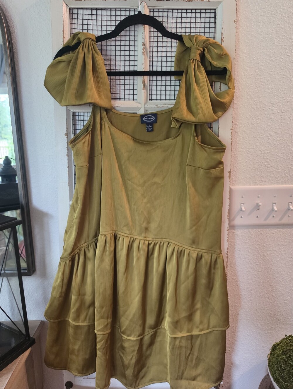 Scoop Satin Mini Bow Dress - Picture 2 of 4